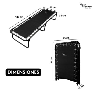 Catre Camastro Plegable de Lona Reforzada + Colchón de Borra de 5 cm (KSL-B)