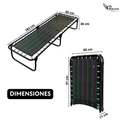 Catre Camastro Plegable de Malla Plastica + Colchón de Borra de 5 cm (KS-B)