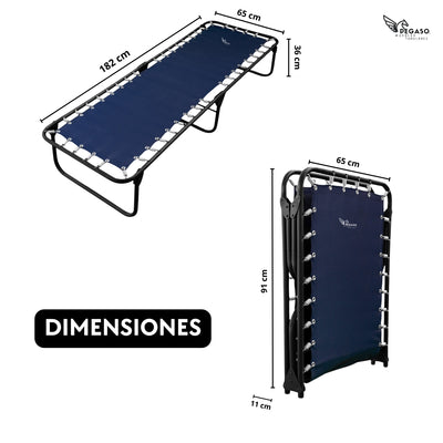Catre Camastro Plegable de Lona Reforzada + Colchón de Borra de 5 cm (KSL-B)
