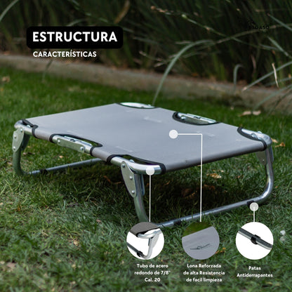 PEGASO Cama Elevada para Perro tamaño Chico, 63x46x18.5 cm (Mod KM-CH)