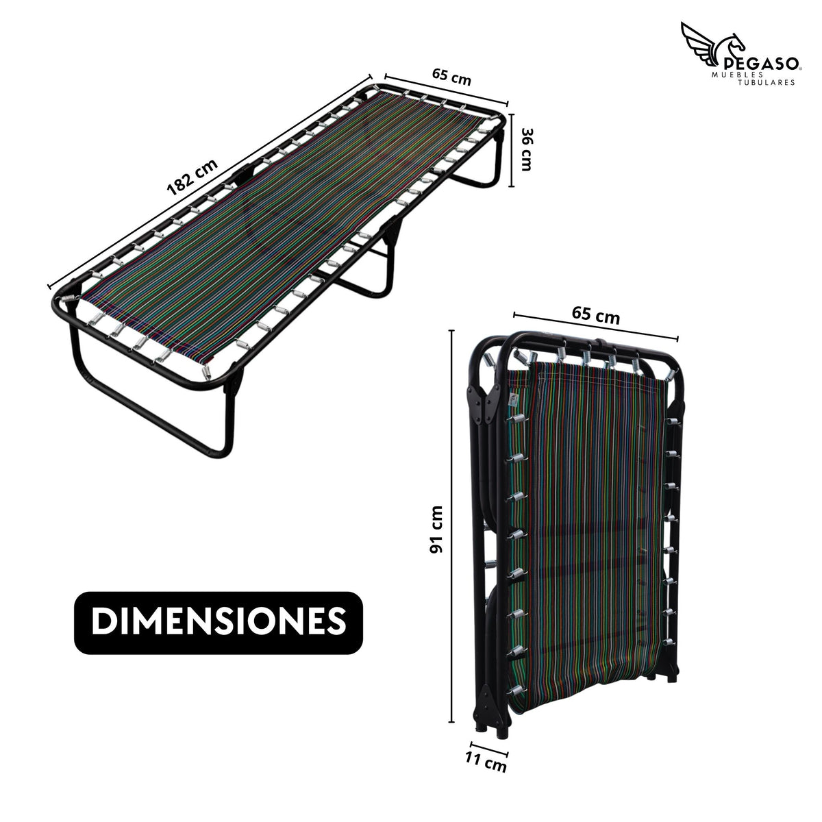 Catre Camastro Plegable de Malla Plastica + Colchón de Hule Espuma 3 cm (KS-H)