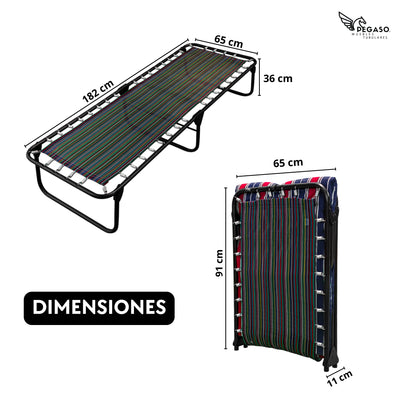 Catre Camastro Plegable de Malla Plastica + Colchón de Hule Espuma 3 cm (KS-H)