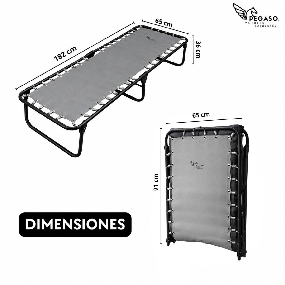 Catre Camastro Plegable de Lona Reforzada + Colchón de Borra de 5 cm (KSL-B)