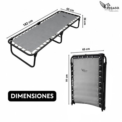 Catre Camastro Plegable de Lona Reforzada + Colchón de Borra de 5 cm (KSL-B)
