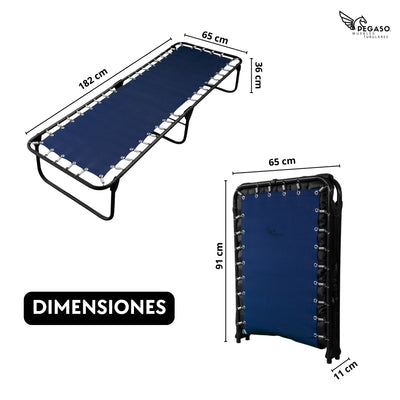 Folding Bed Cot / Reinforced Canvas + 5 cm Fleece Mattress