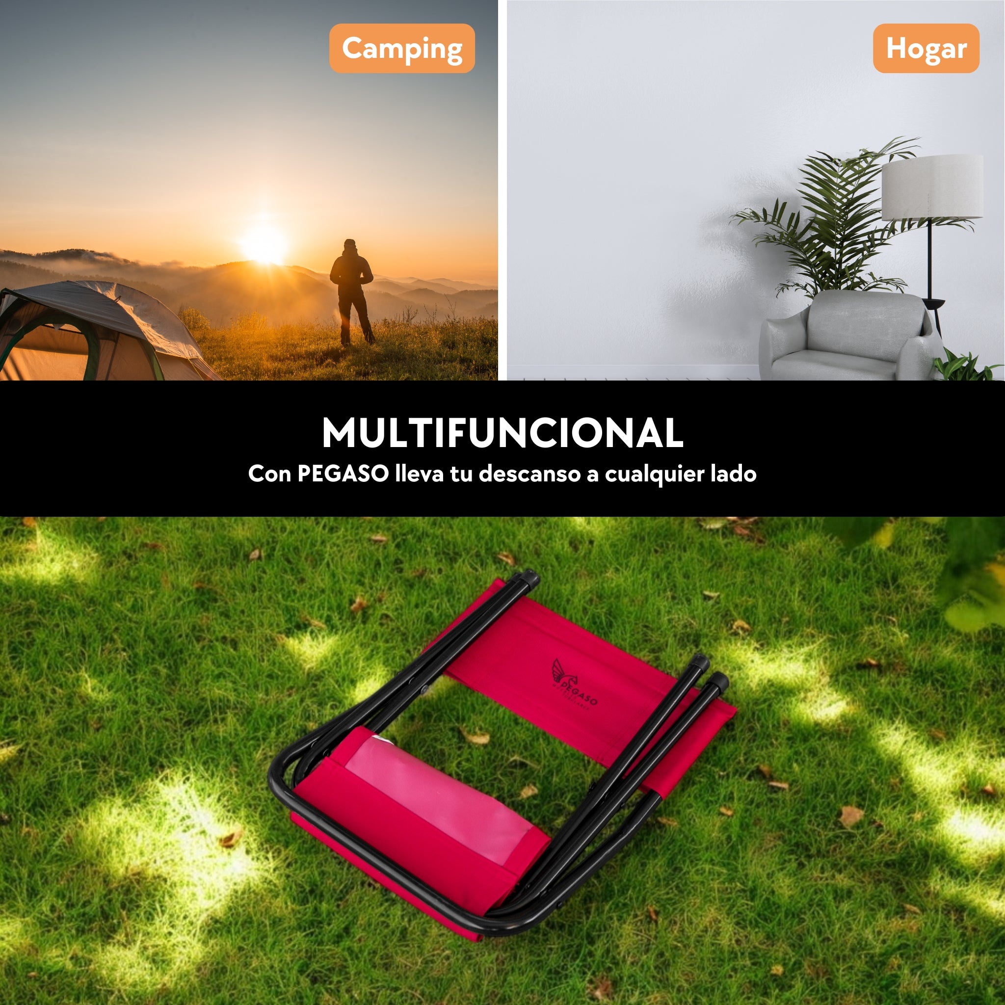 Pegasus Folding Portable Stool Chair