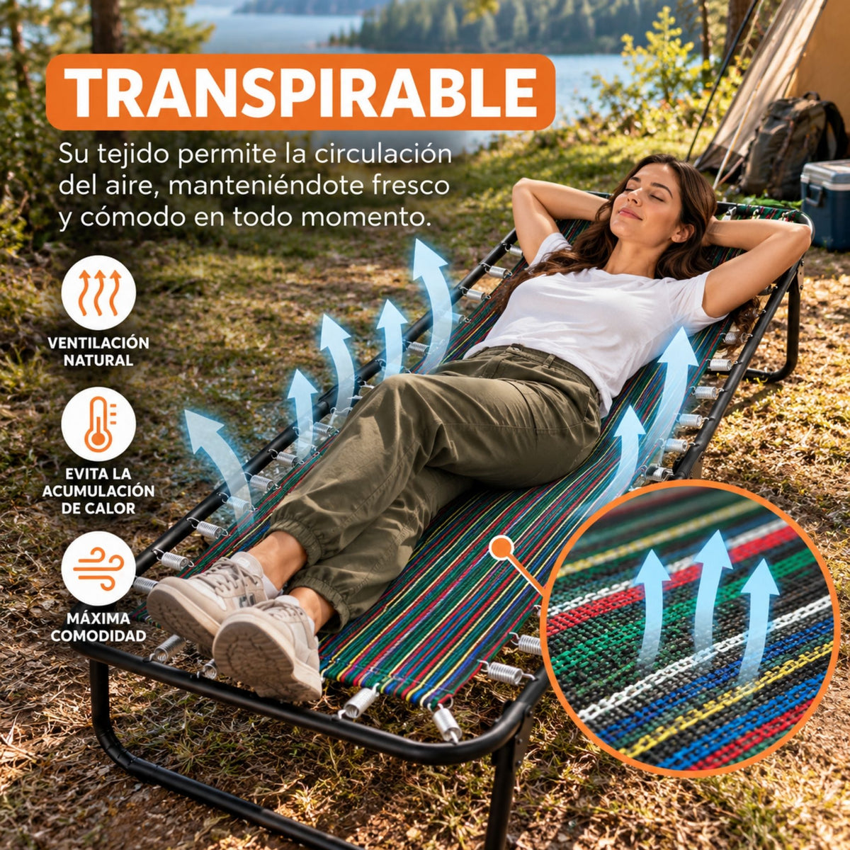 Catre Camastro Plegable de Malla Plastica + Colchón de Hule Espuma 3 cm (KS-H)