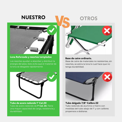 Catre Camastro Plegable / de Lona Reforzada (Mod KSL)