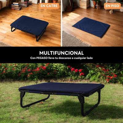 PEGASO KIT Cama/Catre + Colchoneta para Perro tamaño Mediano, 78 x 59 x 18 cm (Mod KM-MD)