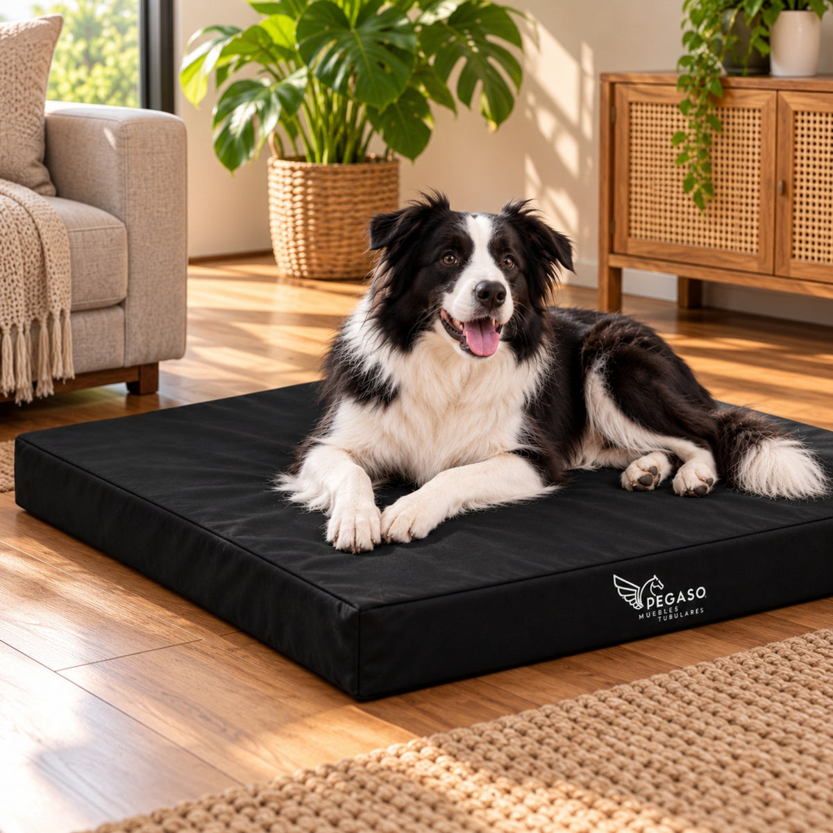 PEGASO Colchón para Mascota, Lona de Alta Resistencia, Impermeable, con cierre, 8 cm Grosor (CH, MD, GD, EG)
