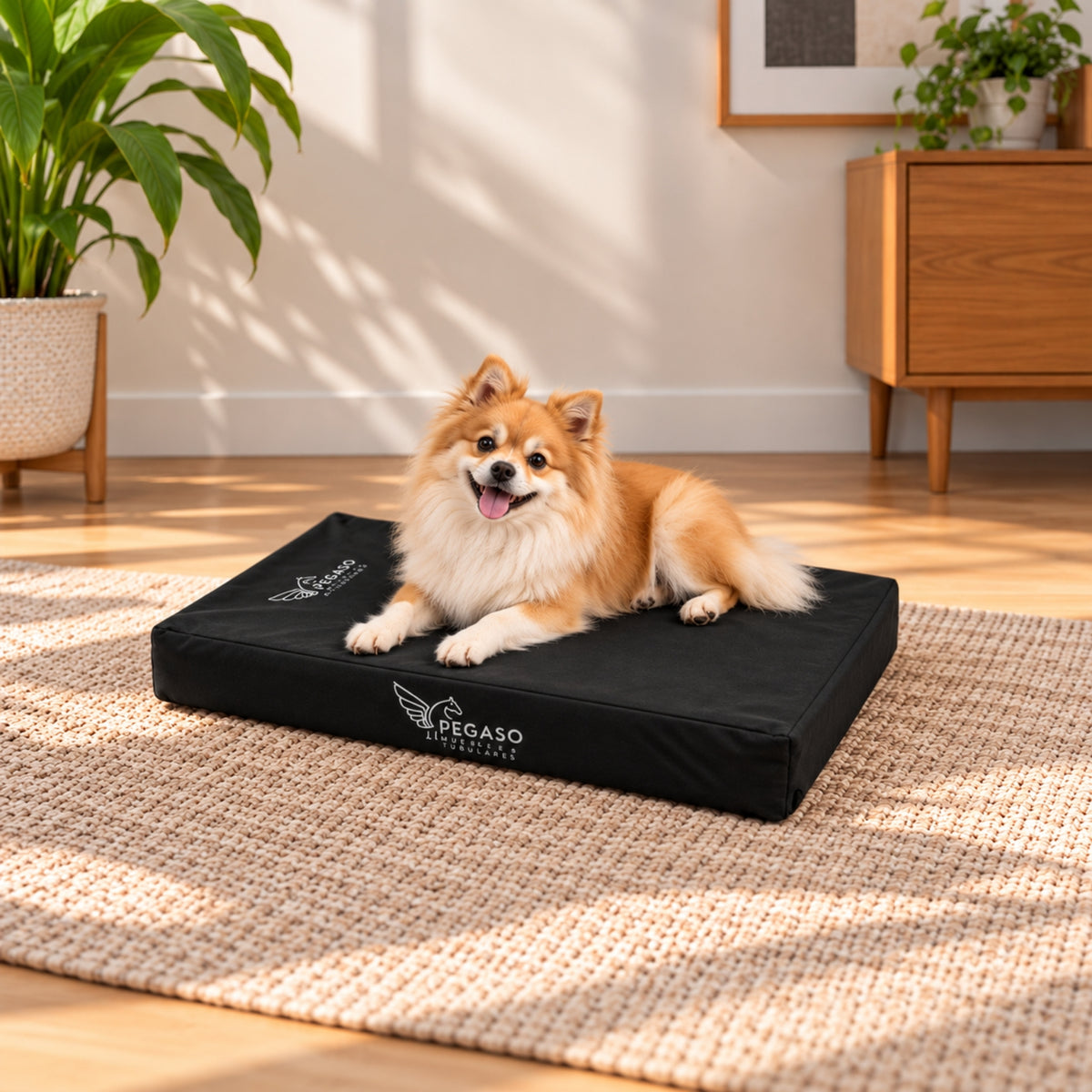 PEGASO Colchón para Mascota, Lona de Alta Resistencia, Impermeable, con cierre, 8 cm Grosor (CH, MD, GD, EG)