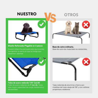 PEGASO Elevated Dog Bed for Small Dogs, 63x46x18.5 cm (Model KM-CH) 