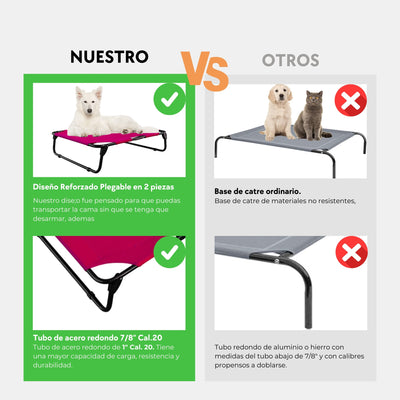 PEGASO Elevated Dog Bed, Medium Size, 78x59x22 cm (Mod KM-MD)