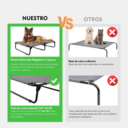 PEGASO Cama Elevada para Perro tamaño Extra Grande, 122x92x18 cm (Mod KM-EG)