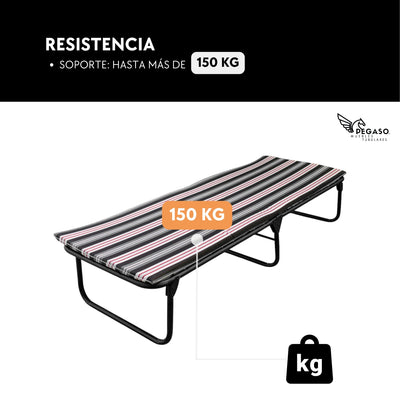 Catre Camastro Plegable de Malla Plastica + Colchón de Hule Espuma 3 cm (KS-H)
