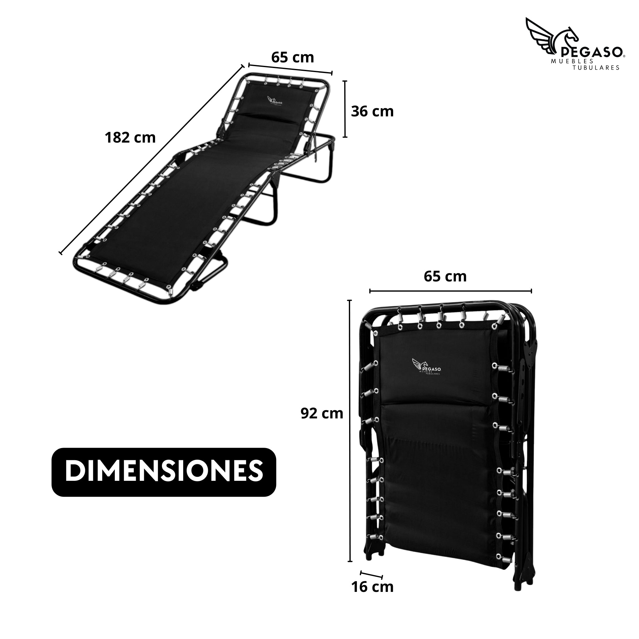 Catre Plegable Acojinado / Reclinable 5 Posiciones (Mod KRA-L)