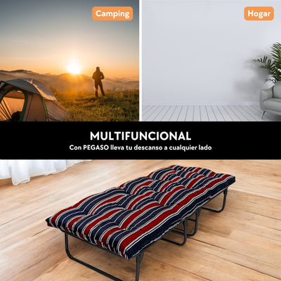 Catre Camastro Plegable / Colchón de Borra (Mod KM6-B)