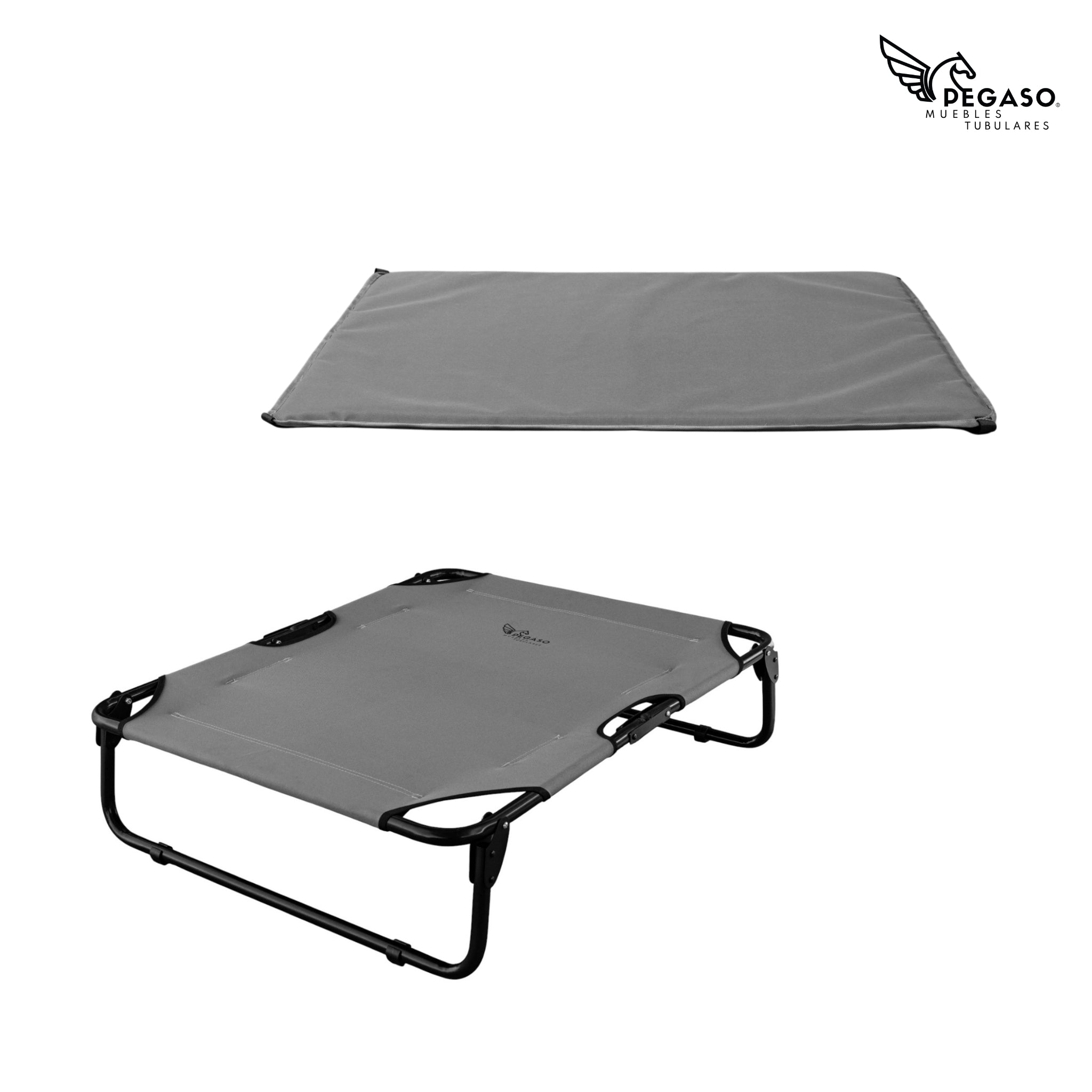 PEGASO KIT Cama/Catre + Colchoneta para Perro tamaño Grande, 92.5 x 75 x 18 cm (Mod KM-GD)