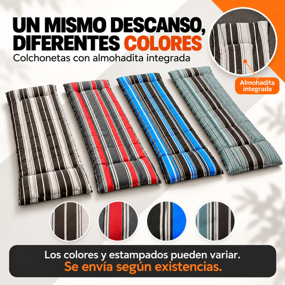 Catre Camastro Plegable de Lona Reforzada + Colchón de Borra de 5 cm (KSL-B)