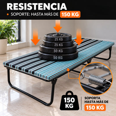 Catre Camastro Plegable / Colchón de Hule Espuma de 4 cm (Mod KM4)