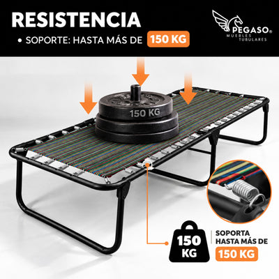 Catre Camastro Plegable de Malla Plastica + Colchón de Hule Espuma 3 cm (KS-H)