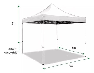 Carpa Plegable con Toldo de 3X3m