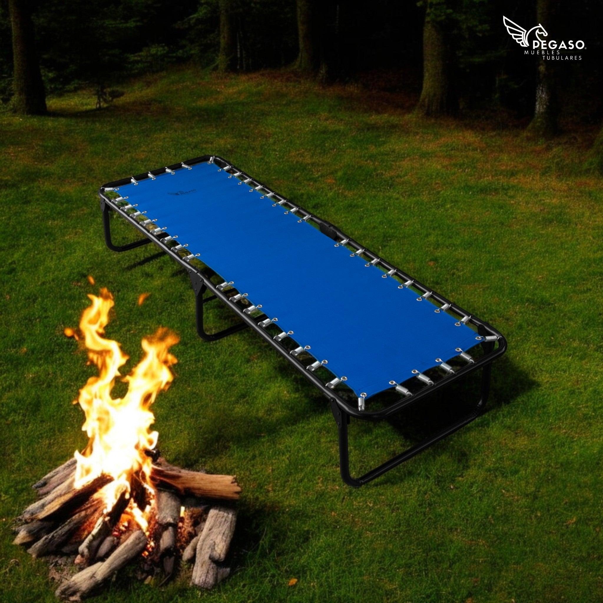 Catre Camastro Plegable / de Lona Reforzada + Colchón de Hule Espuma 3 cm (KSL-H)