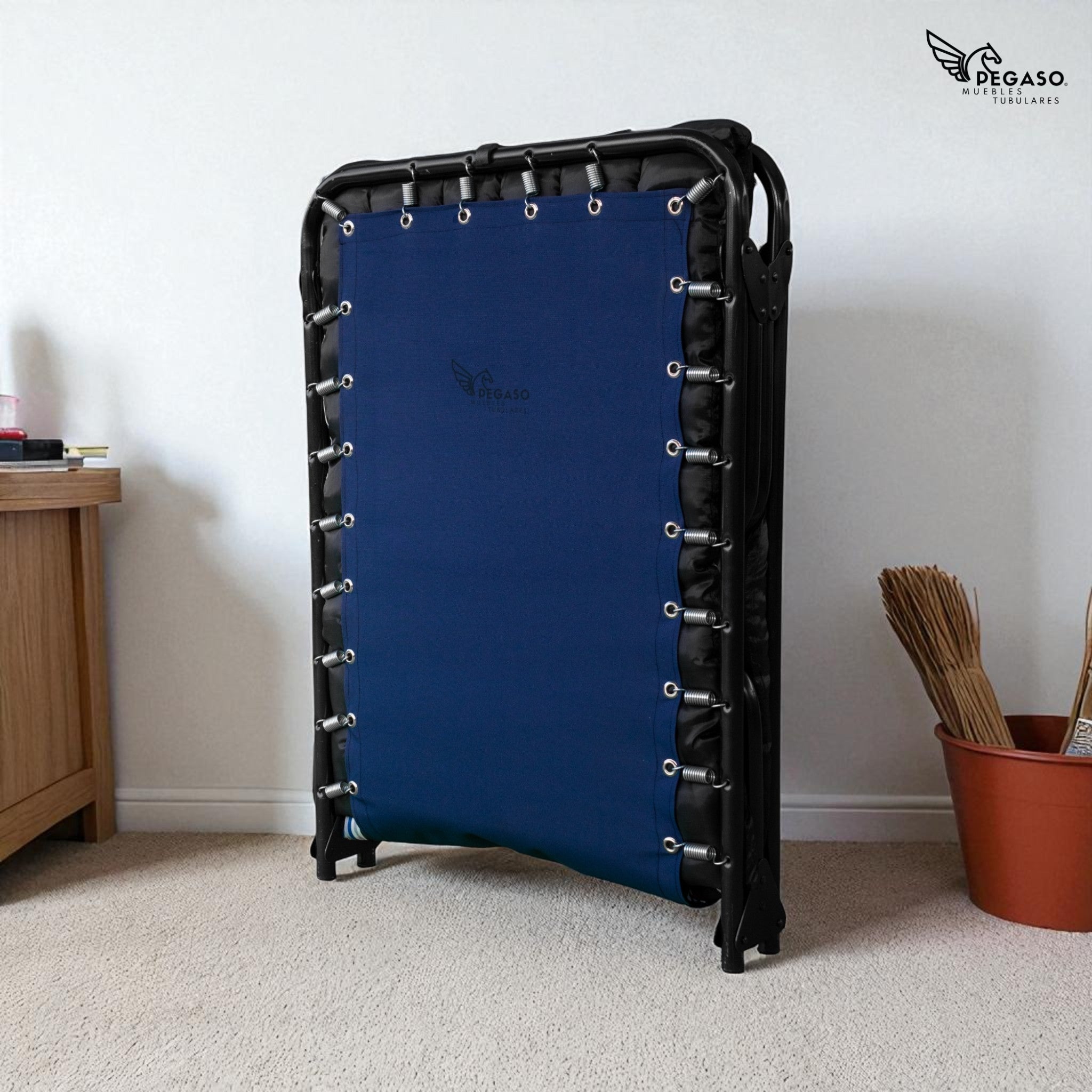 Catre Camastro Plegable de Lona Reforzada + Colchón de Borra de 5 cm (KSL-B)